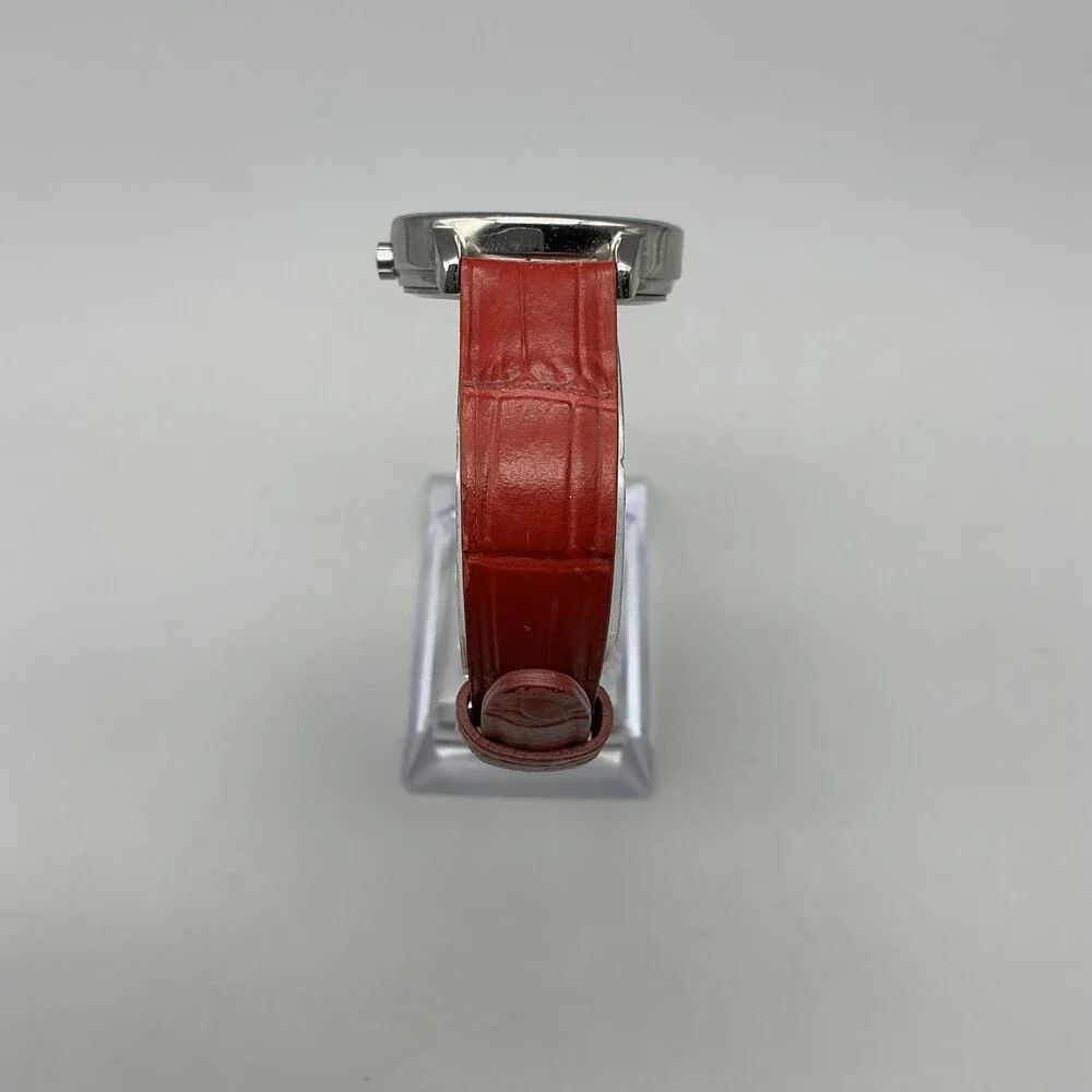 Timex Indiglo WR30M Womens Watch 30mm White Dial Red Leather New Battery